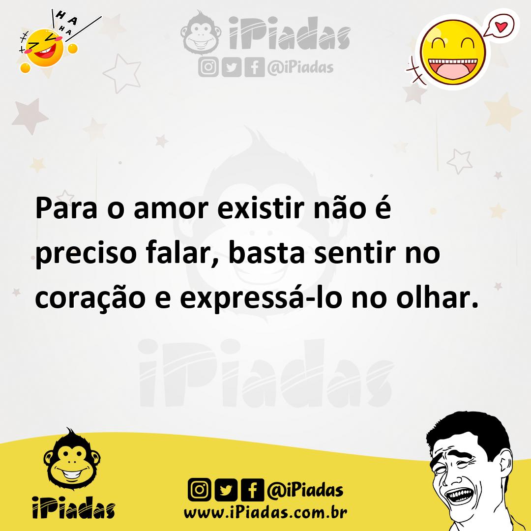 Ilustração de Para o amor existir não é preciso falar, basta sentir no coração e exp... no iPiadas