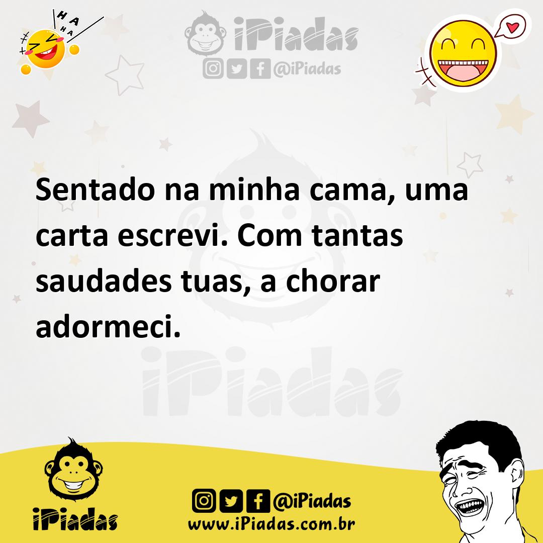 Ilustração de Sentado na minha cama, uma carta escrevi. Com tantas saudades tuas, a... no iPiadas