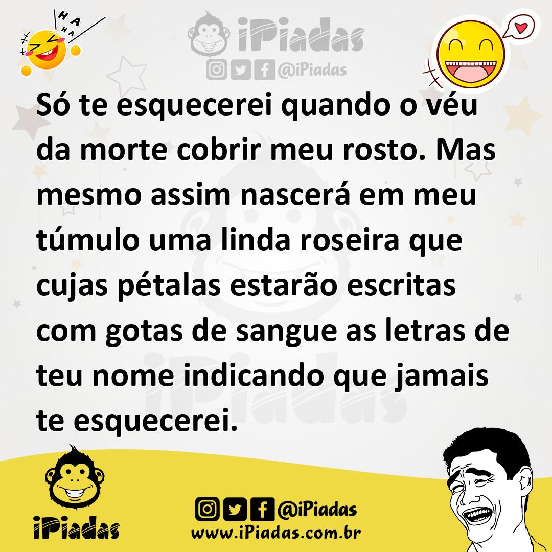 Ilustração de Só te esquecerei quando o véu da morte cobrir meu rosto. Mas mesmo ass... no iPiadas
