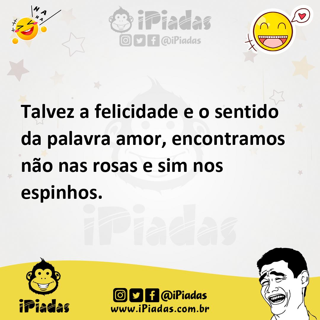 Ilustração de Talvez a felicidade e o sentido da palavra amor, encontramos não nas r... no iPiadas