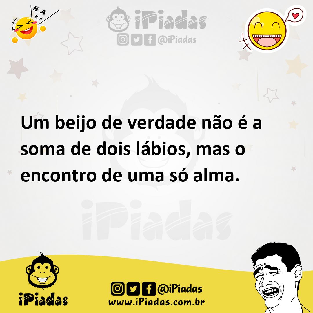 Ilustração de Um beijo de verdade não é a soma de dois lábios, mas o encontro de uma... no iPiadas