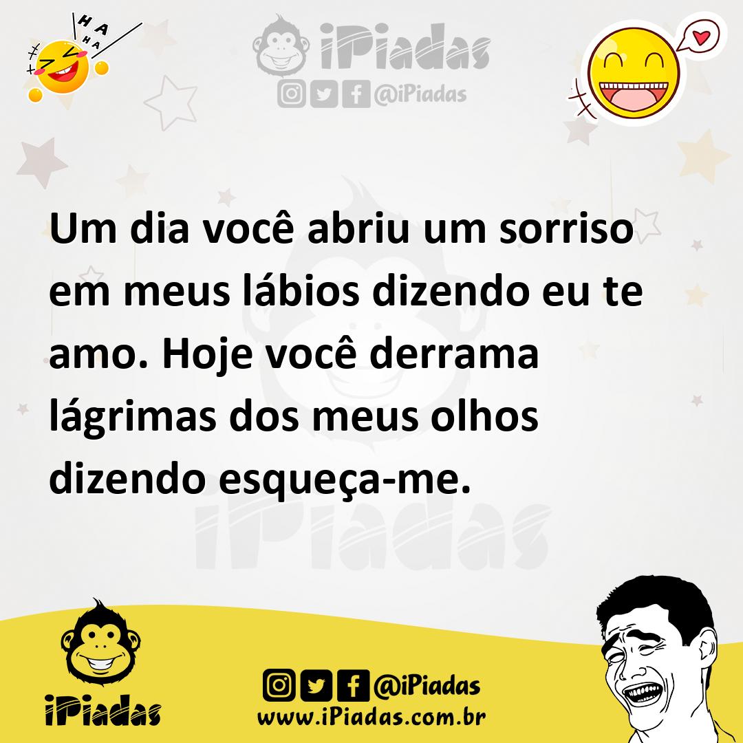 Ilustração de Um dia você abriu um sorriso em meus lábios dizendo eu te amo. Hoje vo... no iPiadas