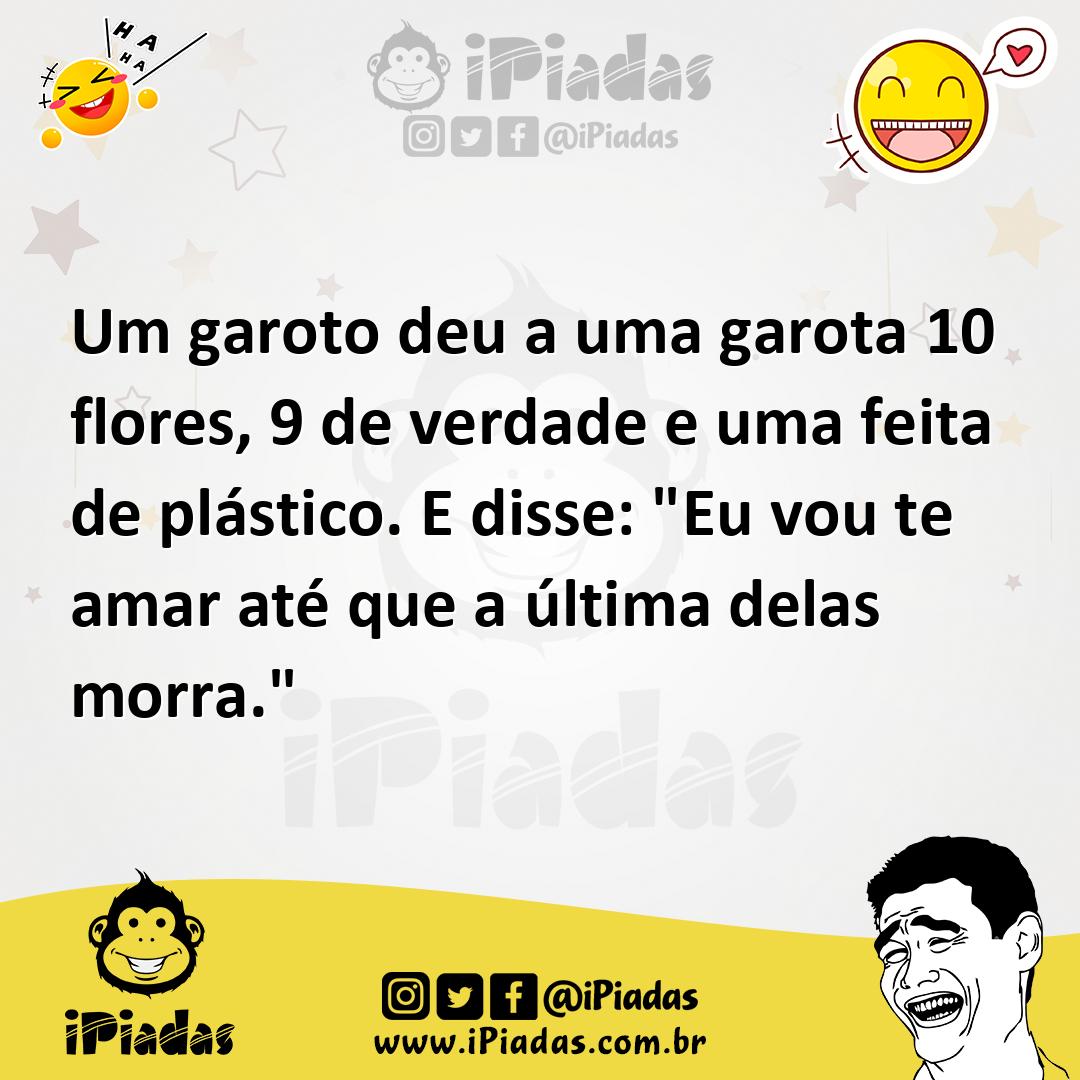 Ilustração de Um garoto deu a uma garota 10 flores, 9 de verdade e uma feita de plás... no iPiadas