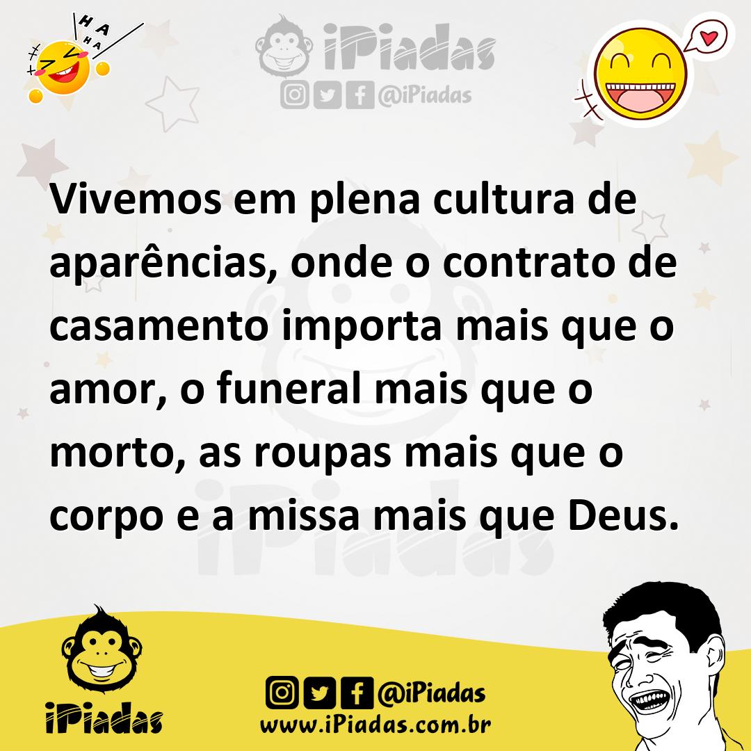 Ilustração de Vivemos em plena cultura de aparências, onde o contrato de casamento i... no iPiadas
