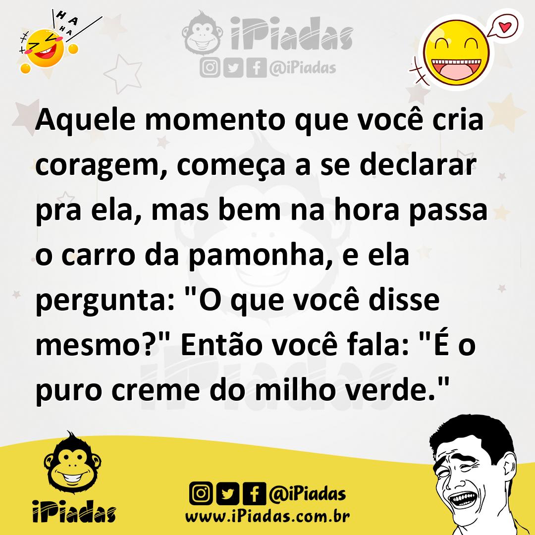 Ilustração de Aquele momento que você cria coragem, começa a se declarar pra ela, ma... no iPiadas