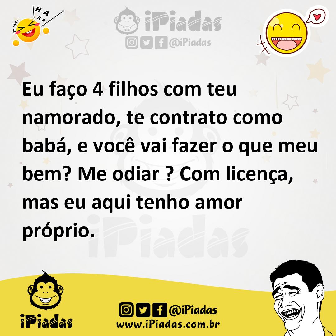 Ilustração de Eu faço 4 filhos com teu namorado, te contrato como babá, e você vai f... no iPiadas