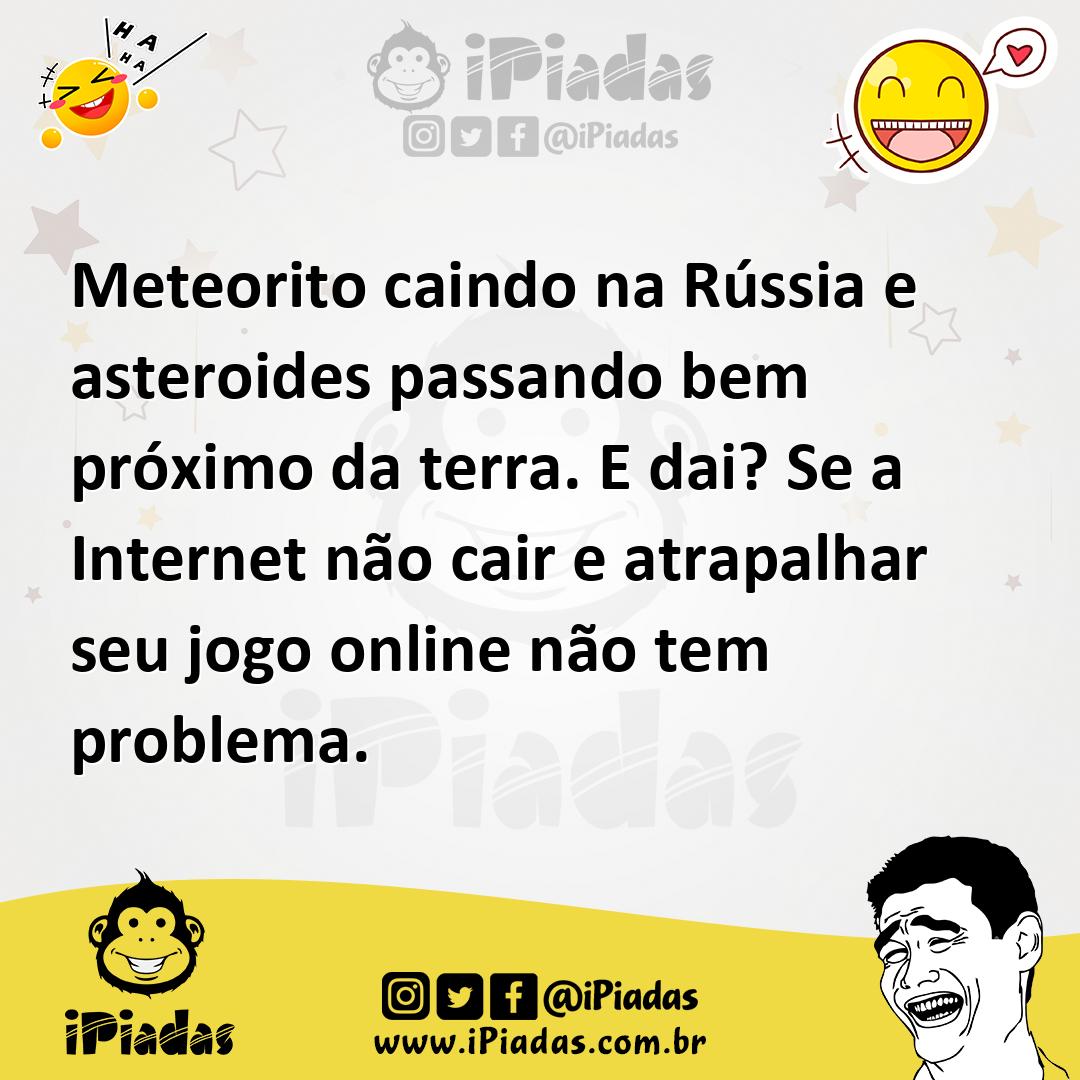 Ilustração de Meteorito caindo na Rússia e asteroides passando bem próximo da terra.... no iPiadas