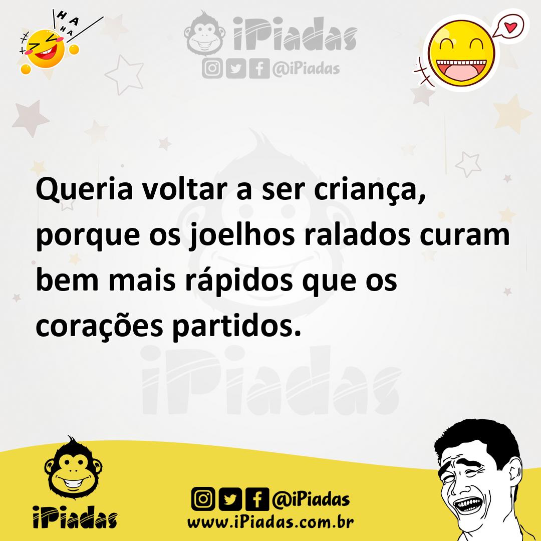 Ilustração de Queria voltar a ser criança, porque os joelhos ralados curam bem mais... no iPiadas