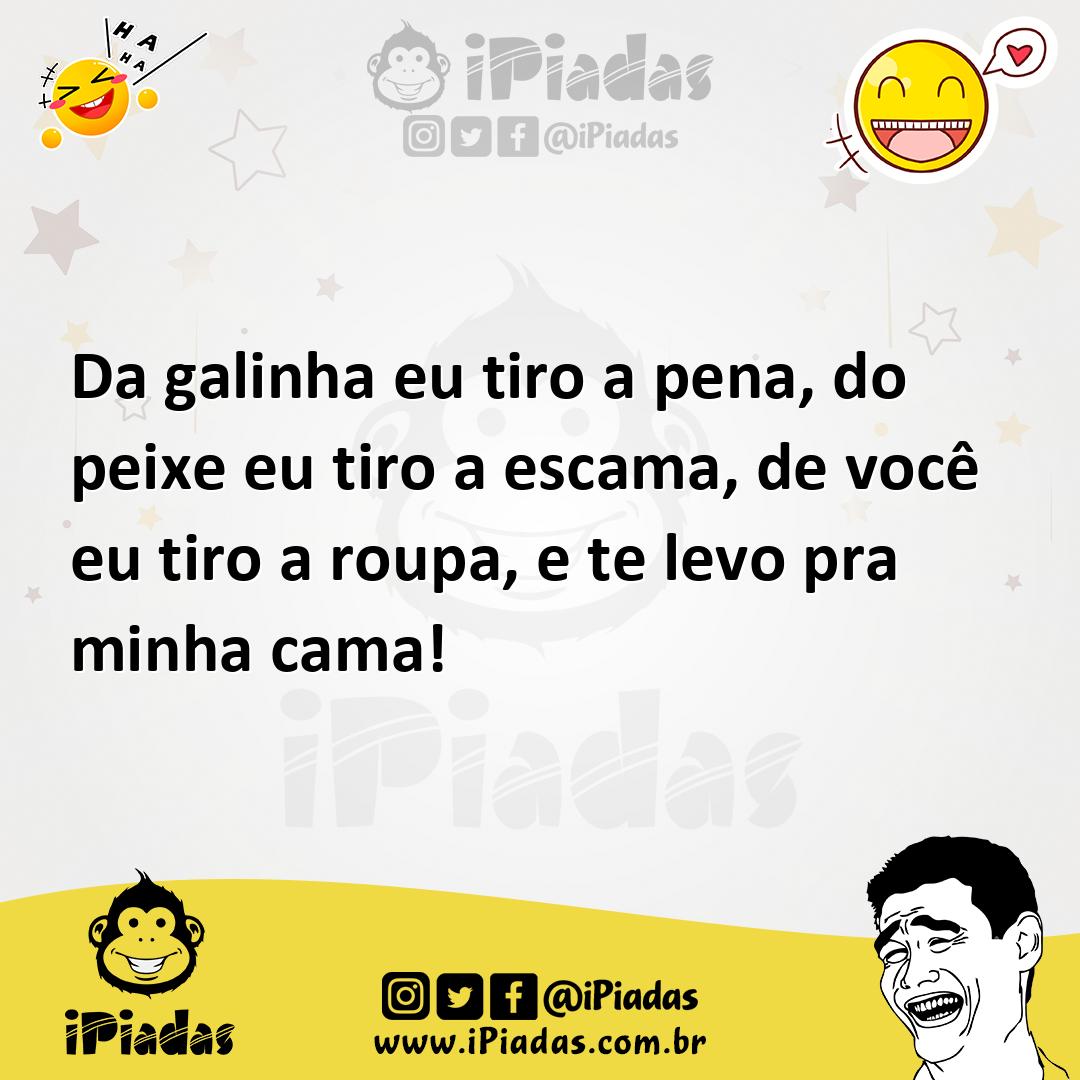 Ilustração de Da galinha eu tiro a pena, do peixe eu tiro a escama, de você eu tiro... no iPiadas
