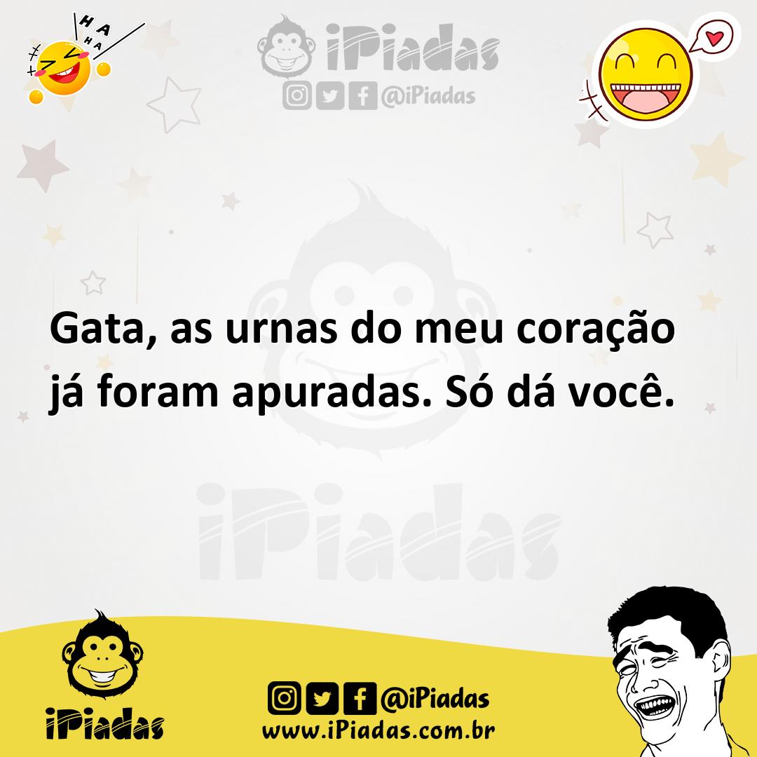 Ilustração de Gata, as urnas do meu coração já foram apuradas. Só dá você. no iPiadas