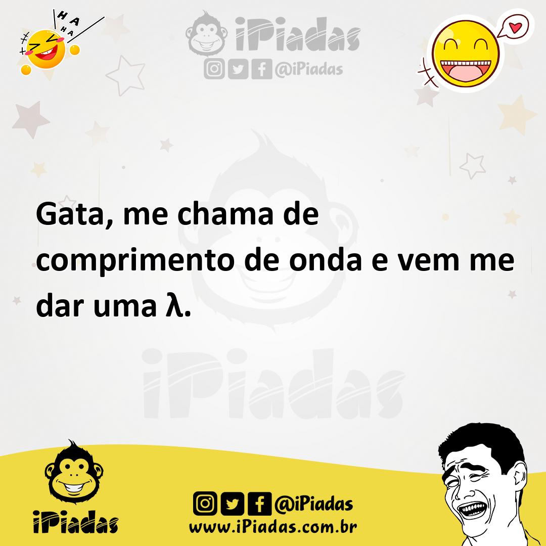 Ilustração de Gata, me chama de comprimento de onda e vem me dar uma λ. no iPiadas