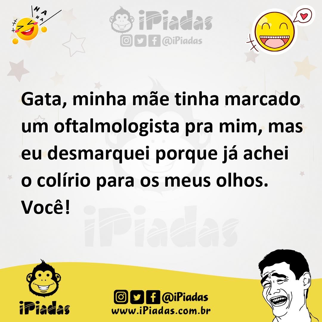 Ilustração de Gata, minha mãe tinha marcado um oftalmologista pra mim, mas eu desmar... no iPiadas