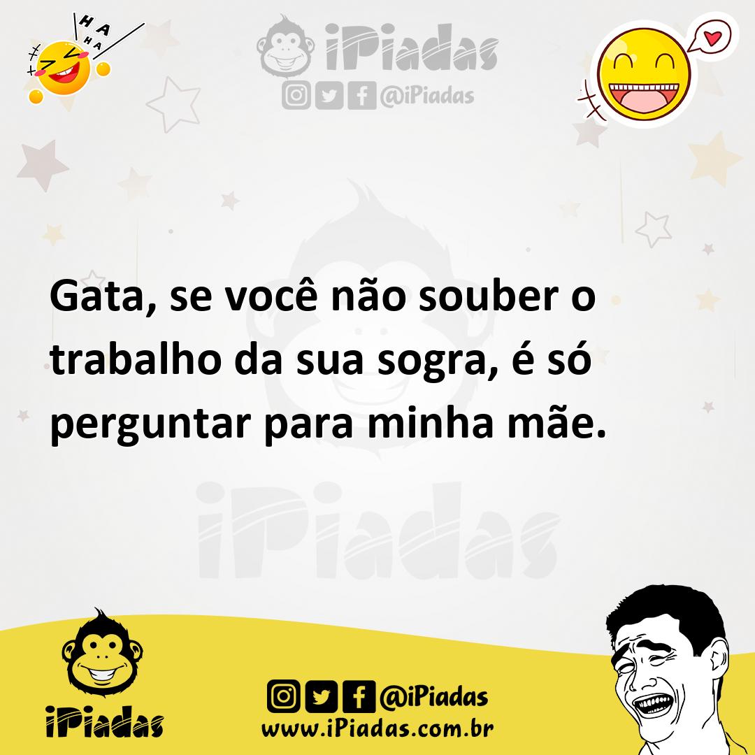 Ilustração de Gata, se você não souber o trabalho da sua sogra, é só perguntar para... no iPiadas