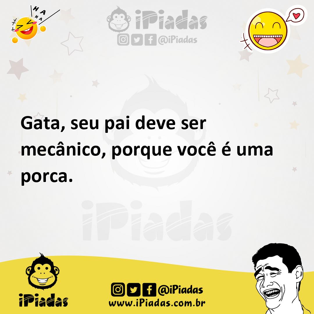 Ilustração de Gata, seu pai deve ser mecânico, porque você é uma porca. no iPiadas