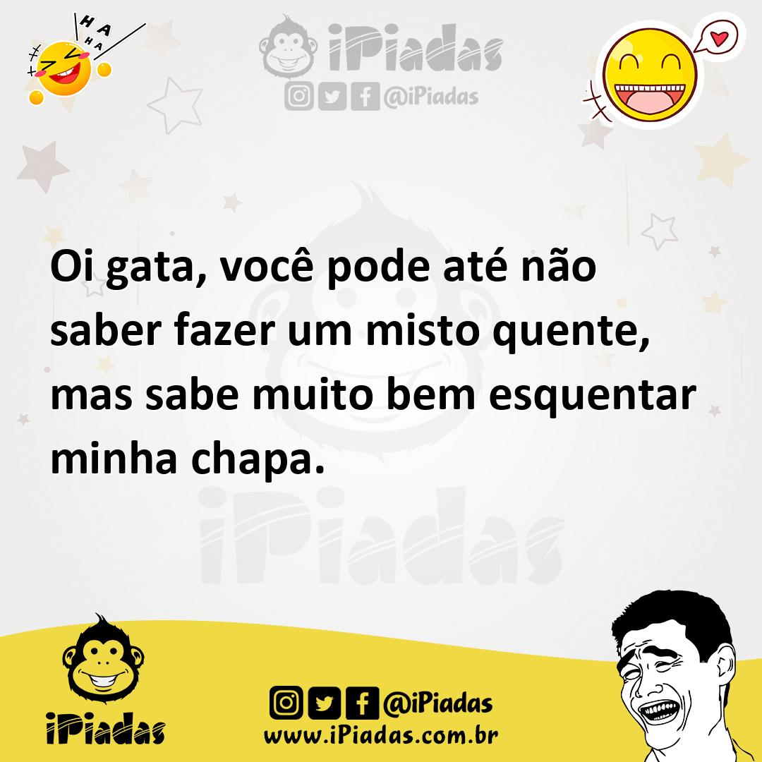 Ilustração de Oi gata, você pode até não saber fazer um misto quente, mas sabe muito... no iPiadas