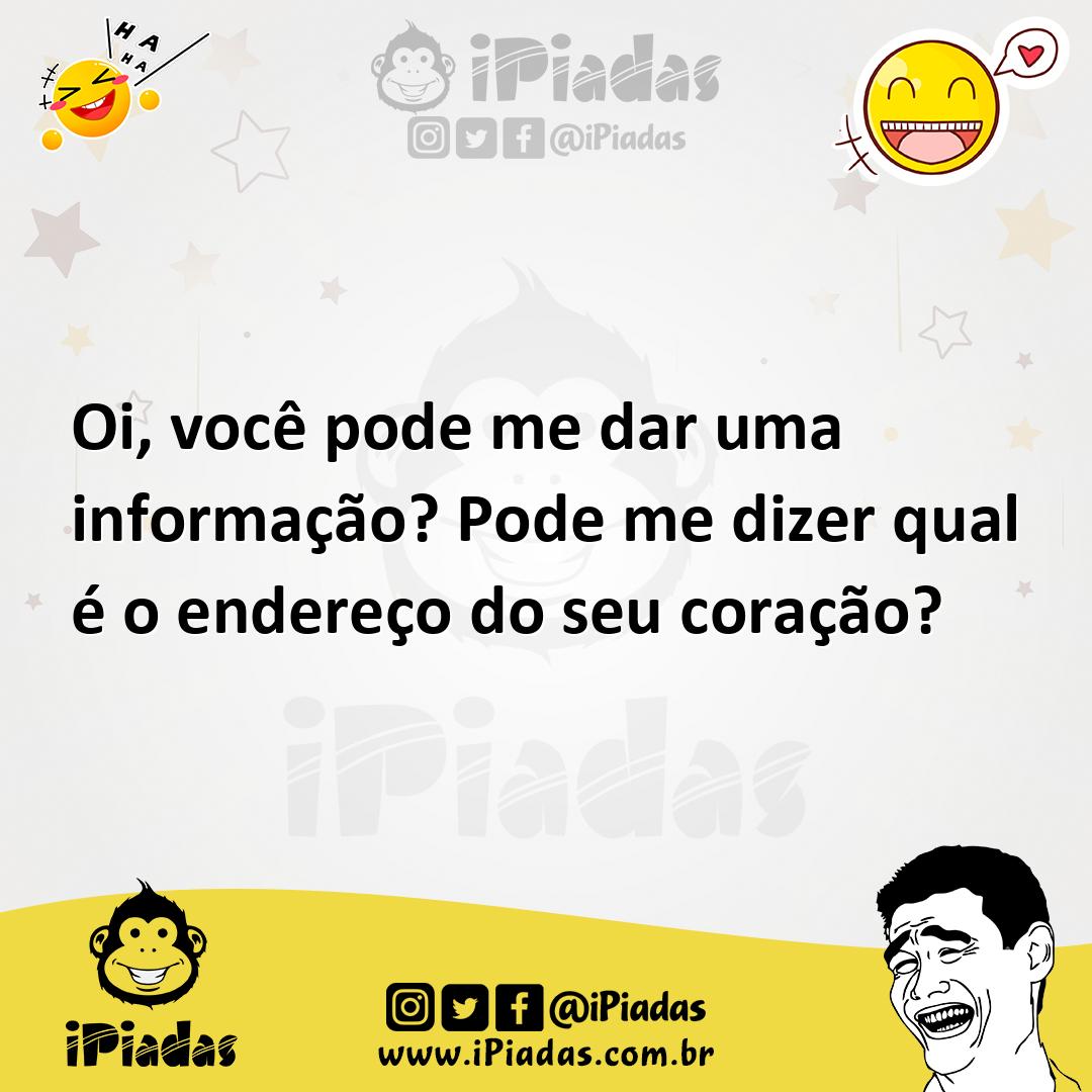 Ilustração de Oi, você pode me dar uma informação? Pode me dizer qual é o endereço d... no iPiadas