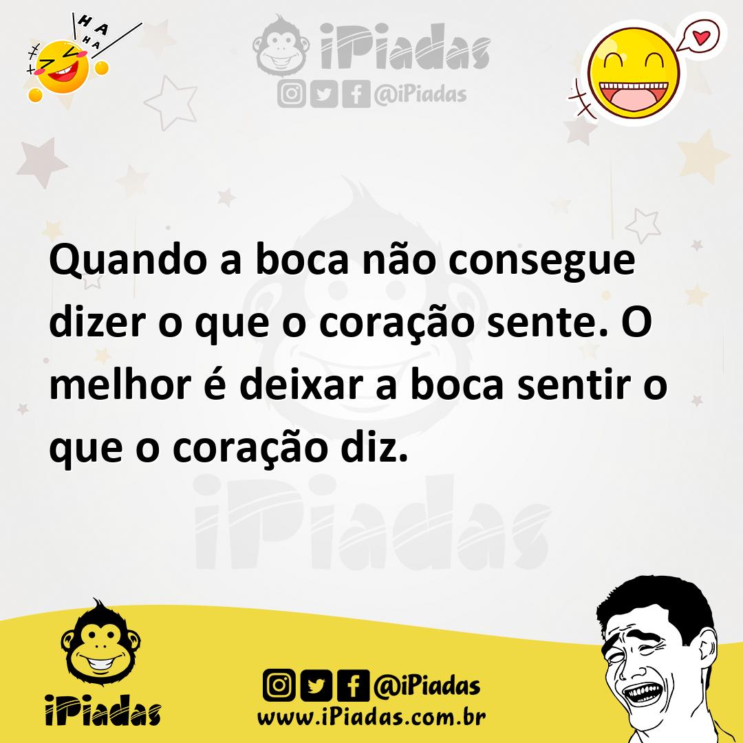 Ilustração de Quando a boca não consegue dizer o que o coração sente. O melhor é dei... no iPiadas