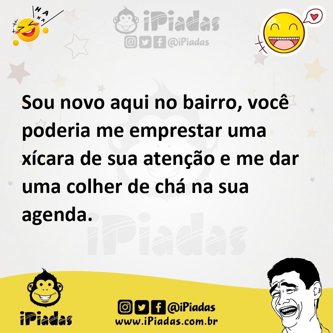 Ilustração de Sou novo aqui no bairro, você poderia me emprestar uma xícara de sua a... no iPiadas