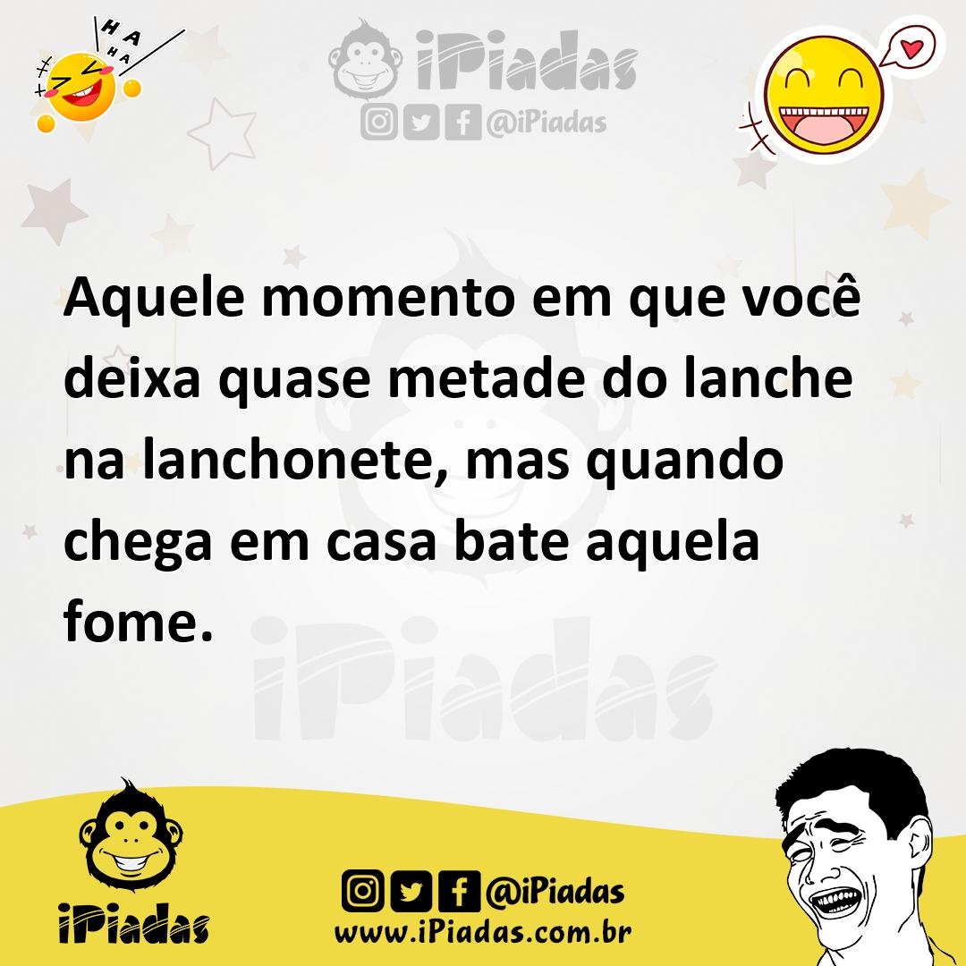 Ilustração de Aquele momento em que você deixa quase metade do lanche na lanchonete,... no iPiadas