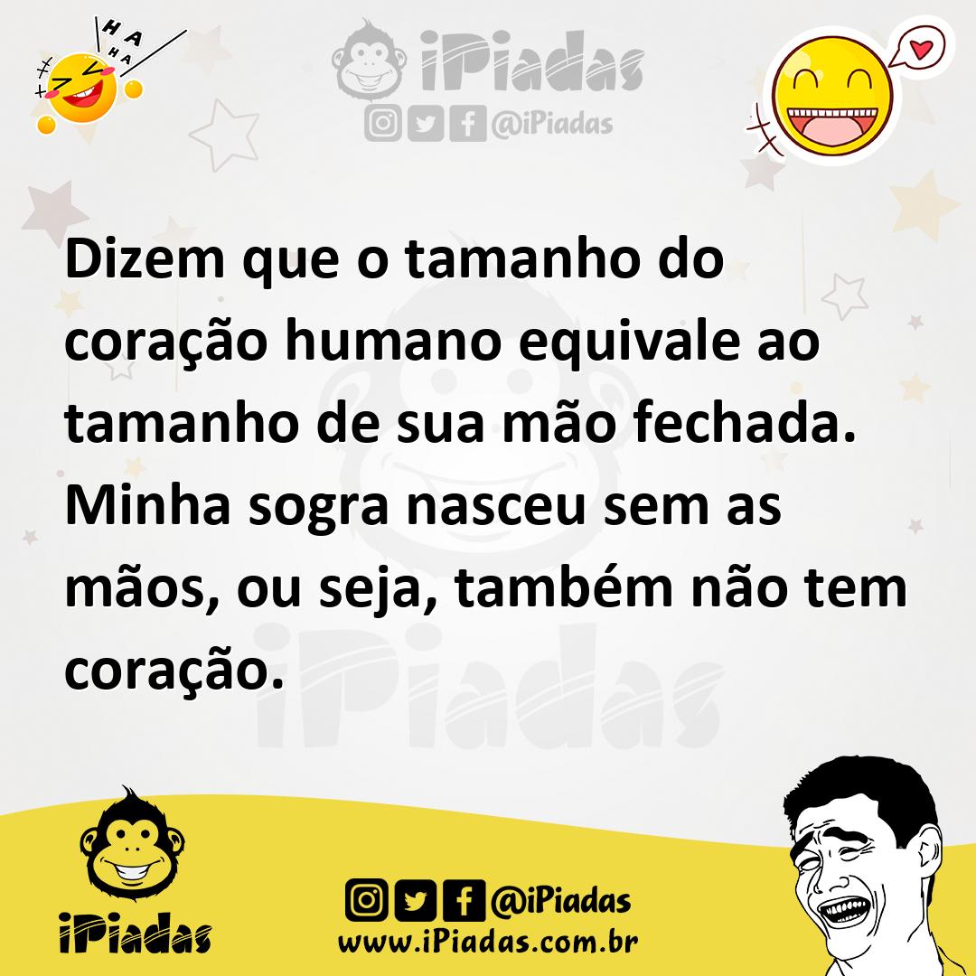 Ilustração de Dizem que o tamanho do coração humano equivale ao tamanho de sua mão f... no iPiadas