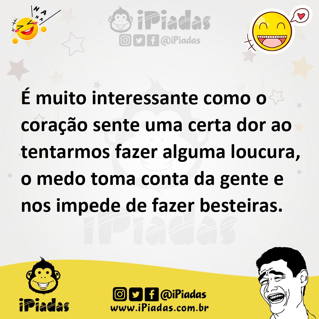 Ilustração de É muito interessante como o coração sente uma certa dor ao tentarmos f... no iPiadas