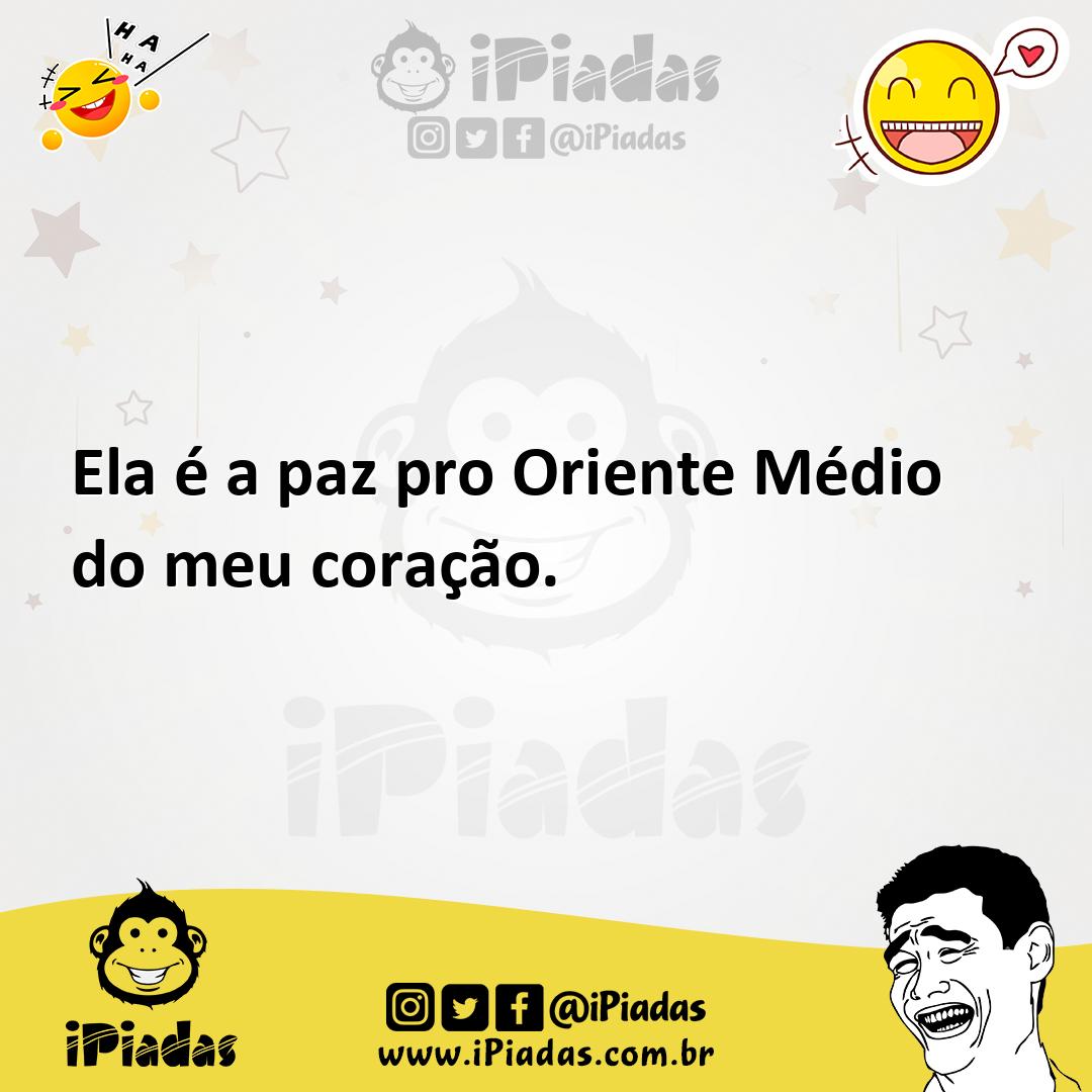 Ilustração de Ela é a paz pro Oriente Médio do meu coração. no iPiadas