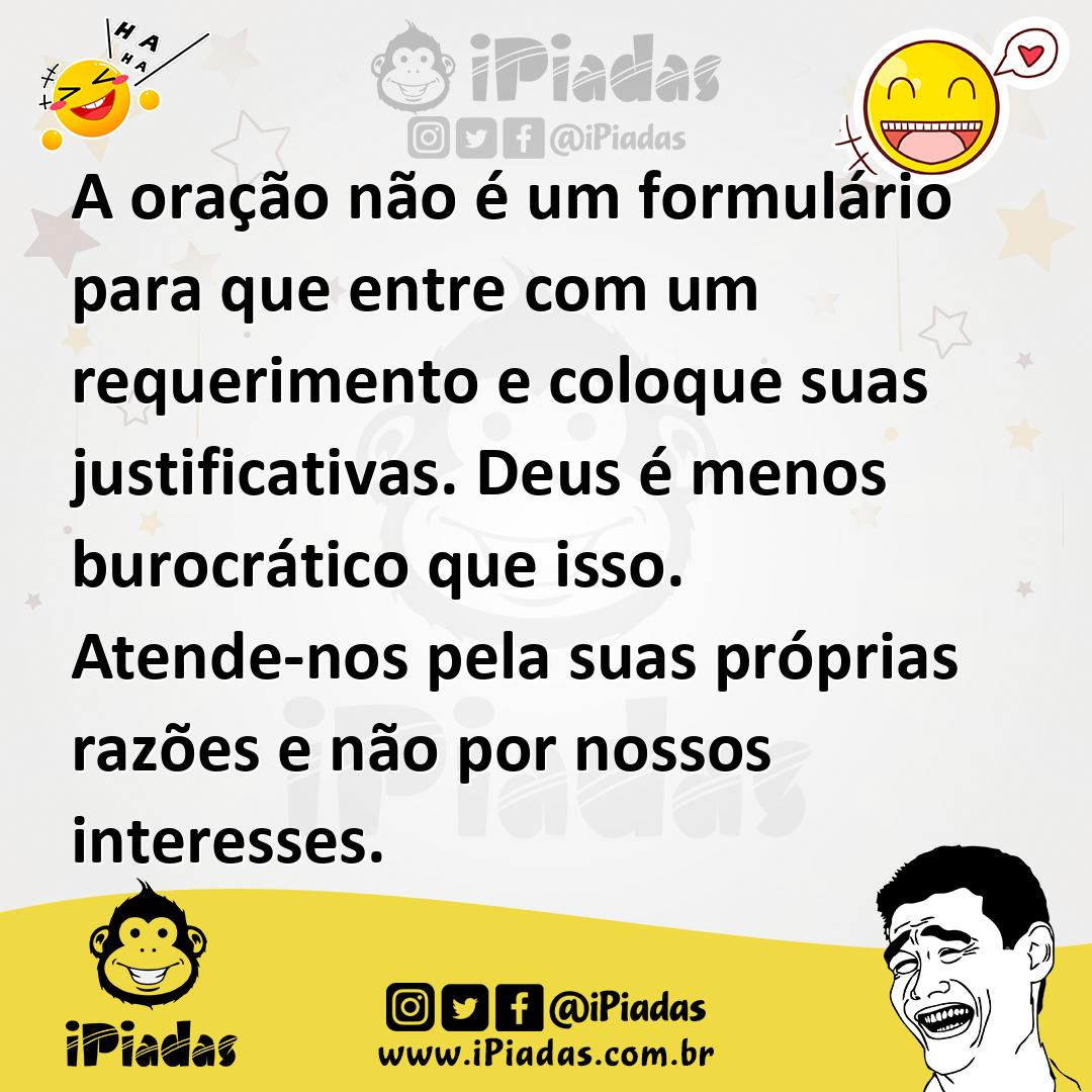 Ilustração de A oração não é um formulário para que entre com um requerimento e colo... no iPiadas