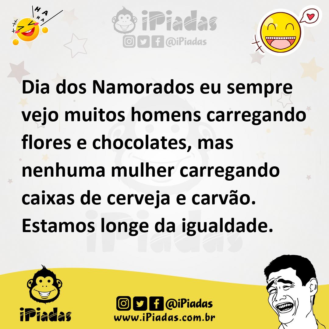 Ilustração de Dia dos Namorados eu sempre vejo muitos homens carregando flores e cho... no iPiadas