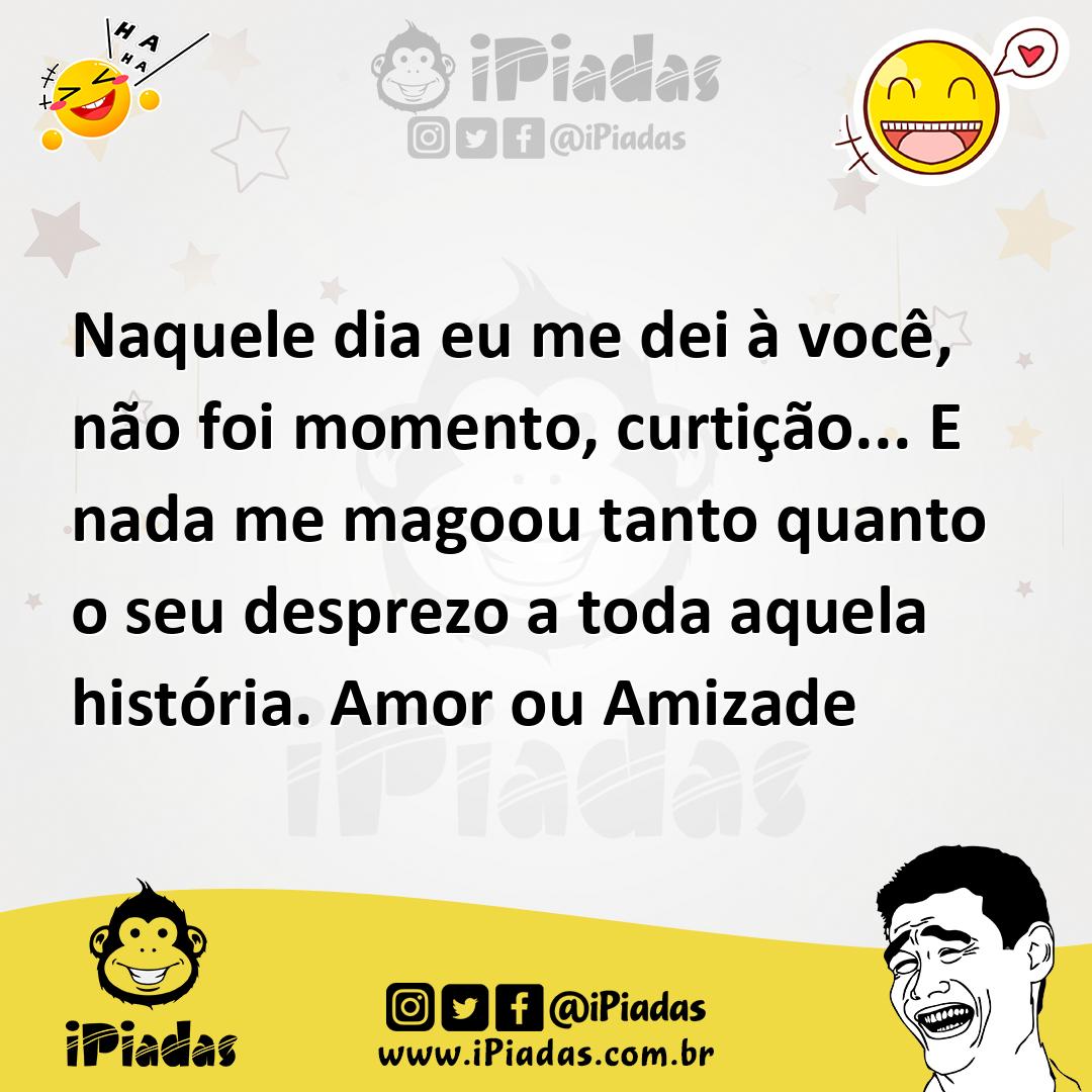 Ilustração de Naquele dia eu me dei à você, não foi momento, curtição... E nada me m... no iPiadas