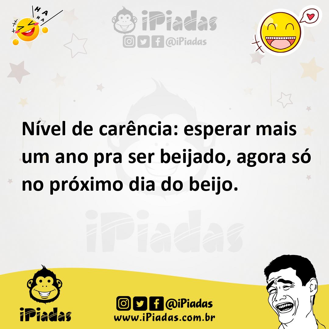 Ilustração de Nível de carência: esperar mais um ano pra ser beijado, agora só no pr... no iPiadas