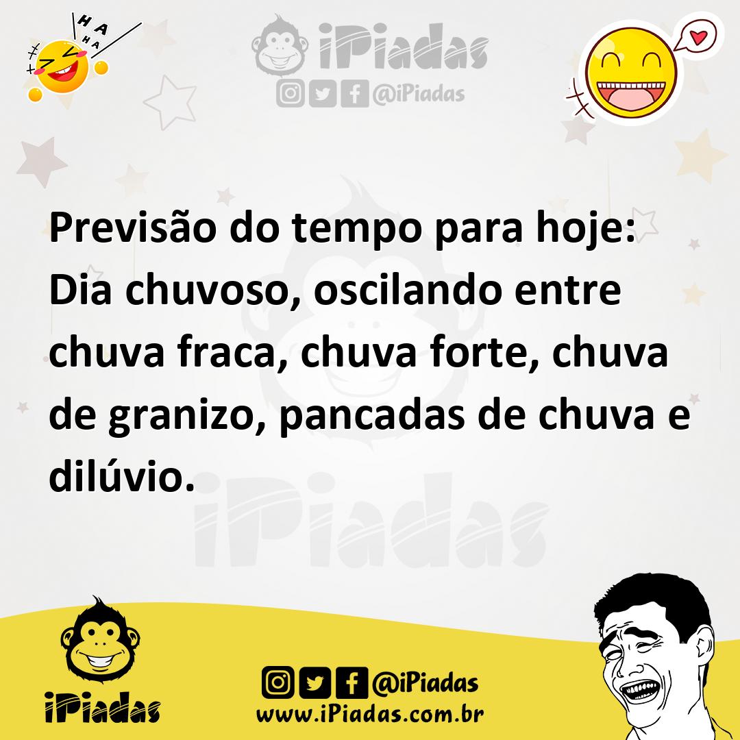 Ilustração de Previsão do tempo para hoje: Dia chuvoso, oscilando entre chuva fraca,... no iPiadas