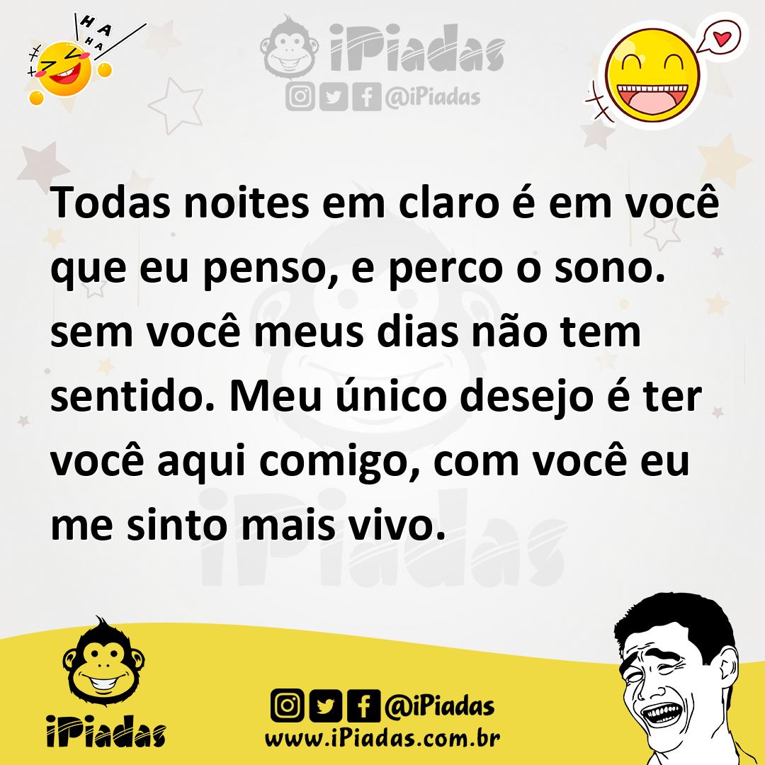 Ilustração de Todas noites em claro é em você que eu penso, e perco o sono. sem você... no iPiadas