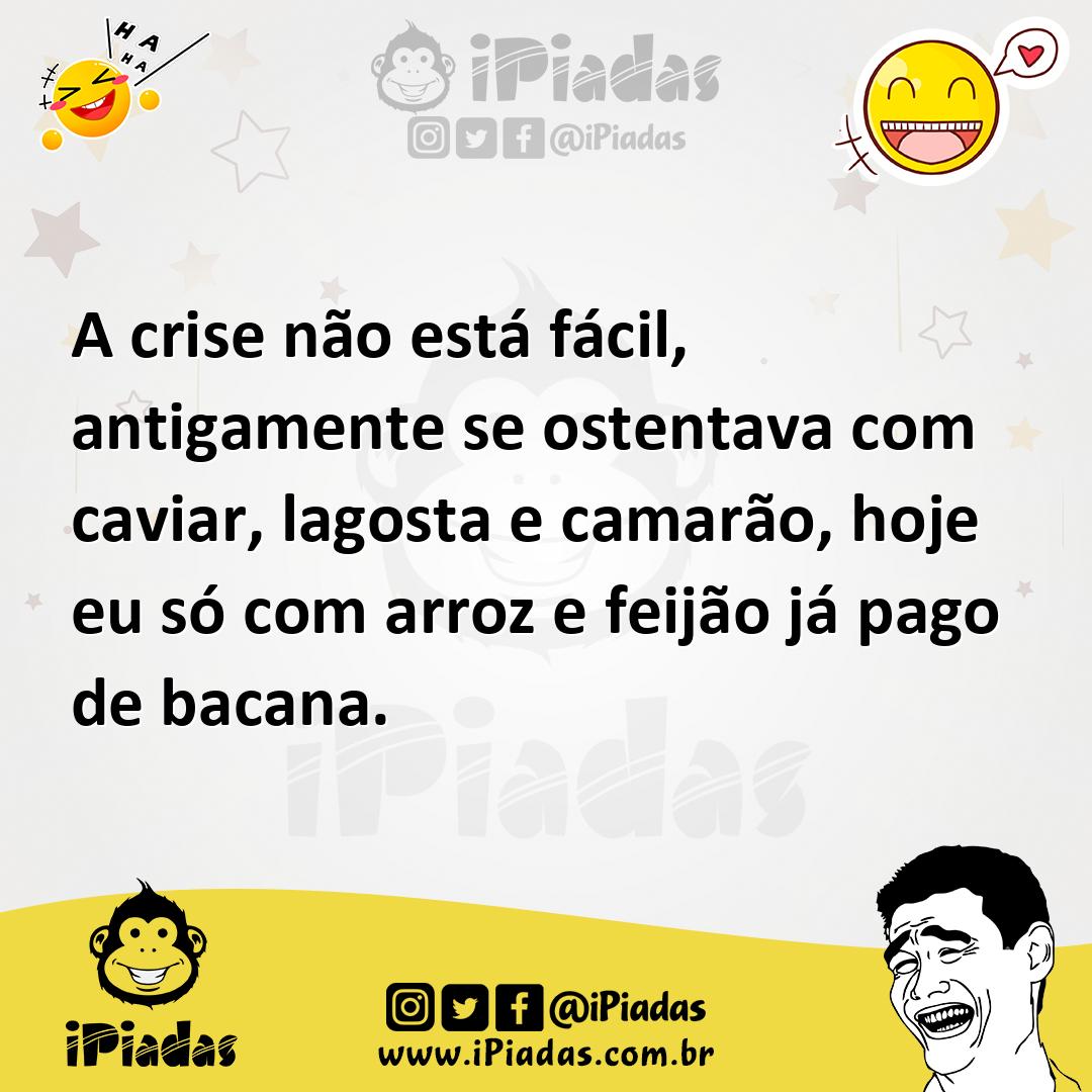Ilustração de A crise não está fácil, antigamente se ostentava com caviar, lagosta e... no iPiadas