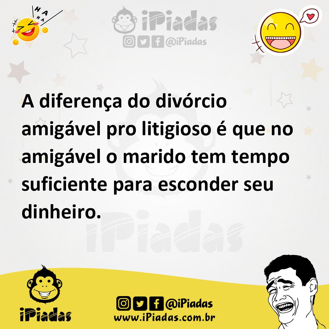 Ilustração de A diferença do divórcio amigável pro litigioso é que no amigável o mar... no iPiadas