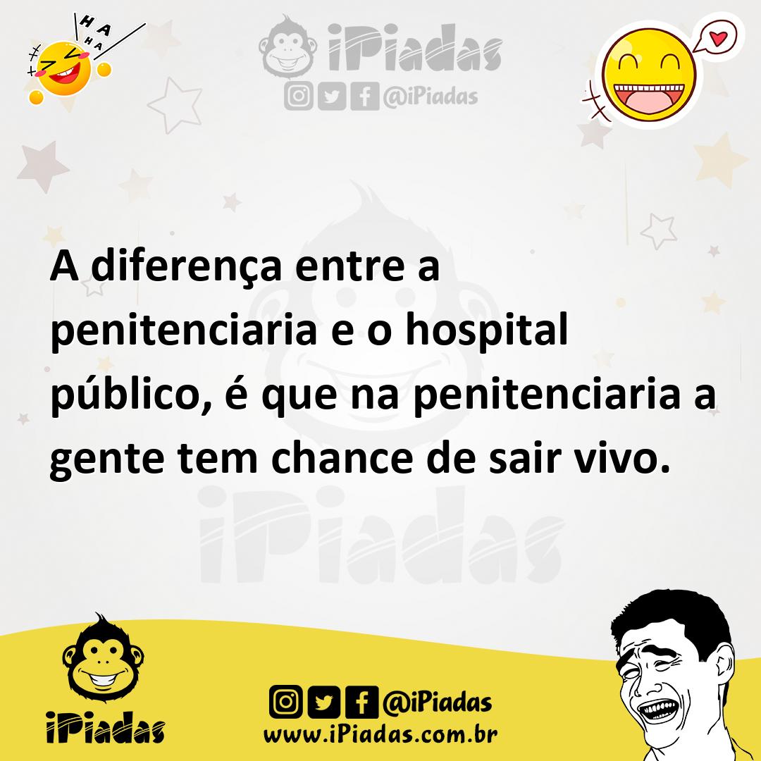 Ilustração de A diferença entre a penitenciaria e o hospital público, é que na penit... no iPiadas
