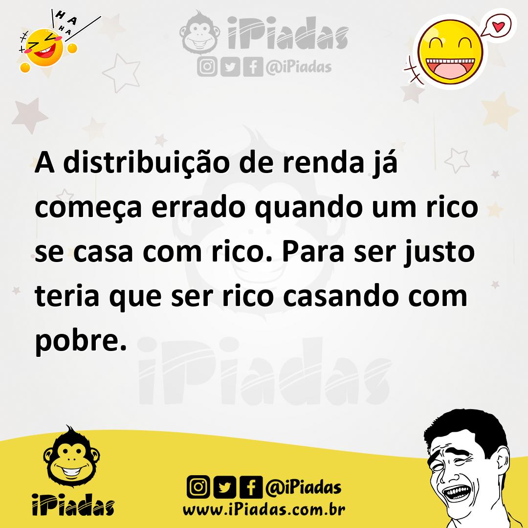 Ilustração de A distribuição de renda já começa errado quando um rico se casa com ri... no iPiadas
