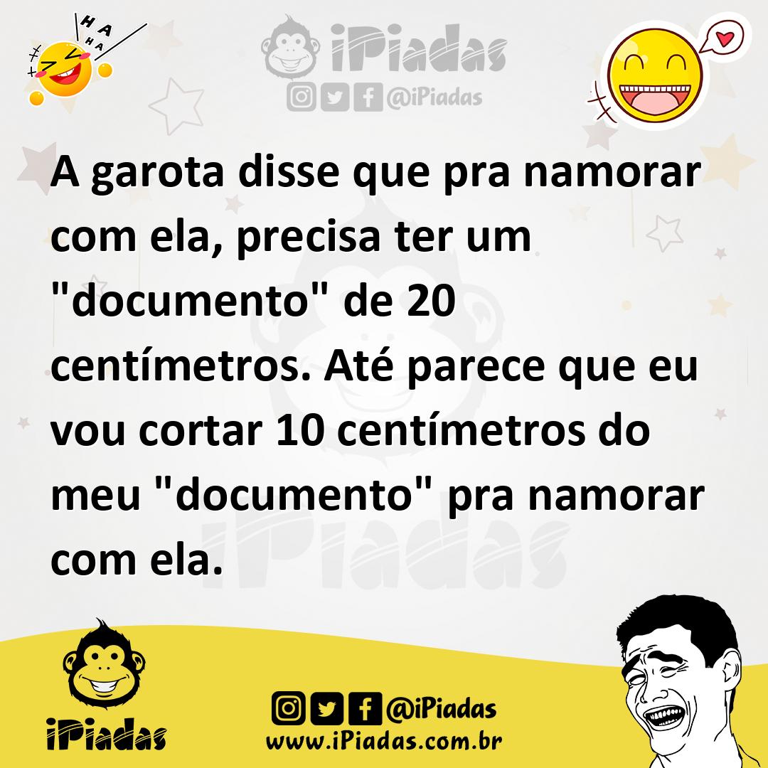 Ilustração de A garota disse que pra namorar com ela, precisa ter um "documento" de... no iPiadas