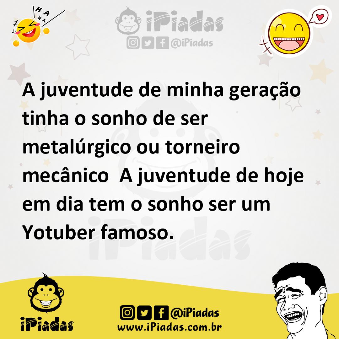 Ilustração de A juventude de minha geração tinha o sonho de ser metalúrgico ou torne... no iPiadas