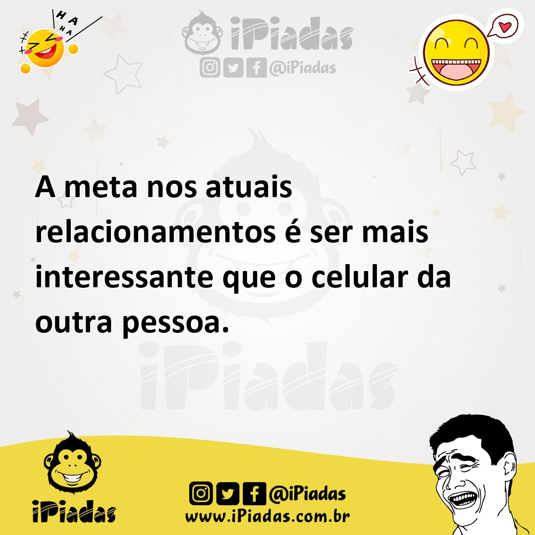 Ilustração de A meta nos atuais relacionamentos é ser mais interessante que o celula... no iPiadas