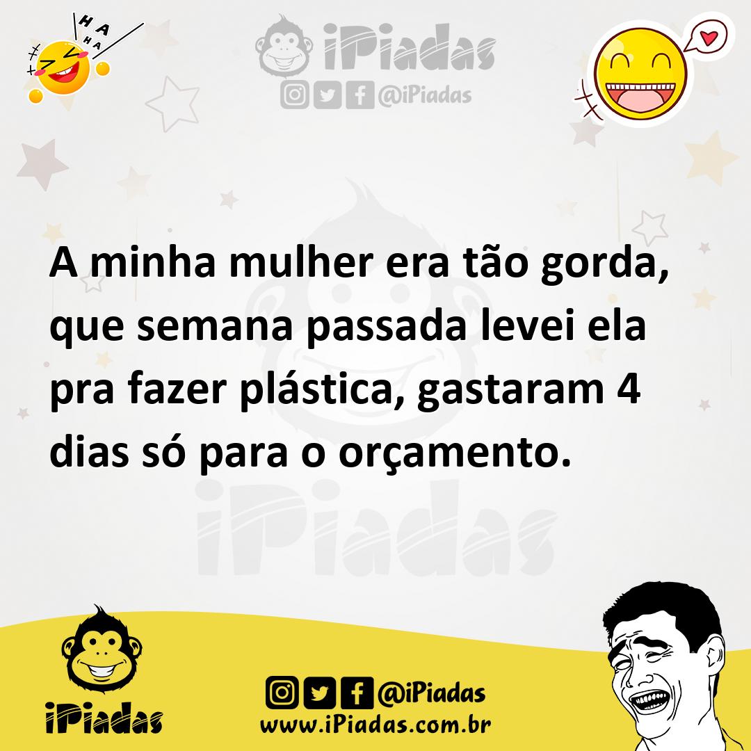 Ilustração de A minha mulher era tão gorda, que semana passada levei ela pra fazer p... no iPiadas
