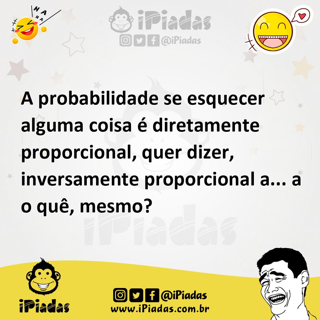 Ilustração de A probabilidade se esquecer alguma coisa é diretamente proporcional, q... no iPiadas