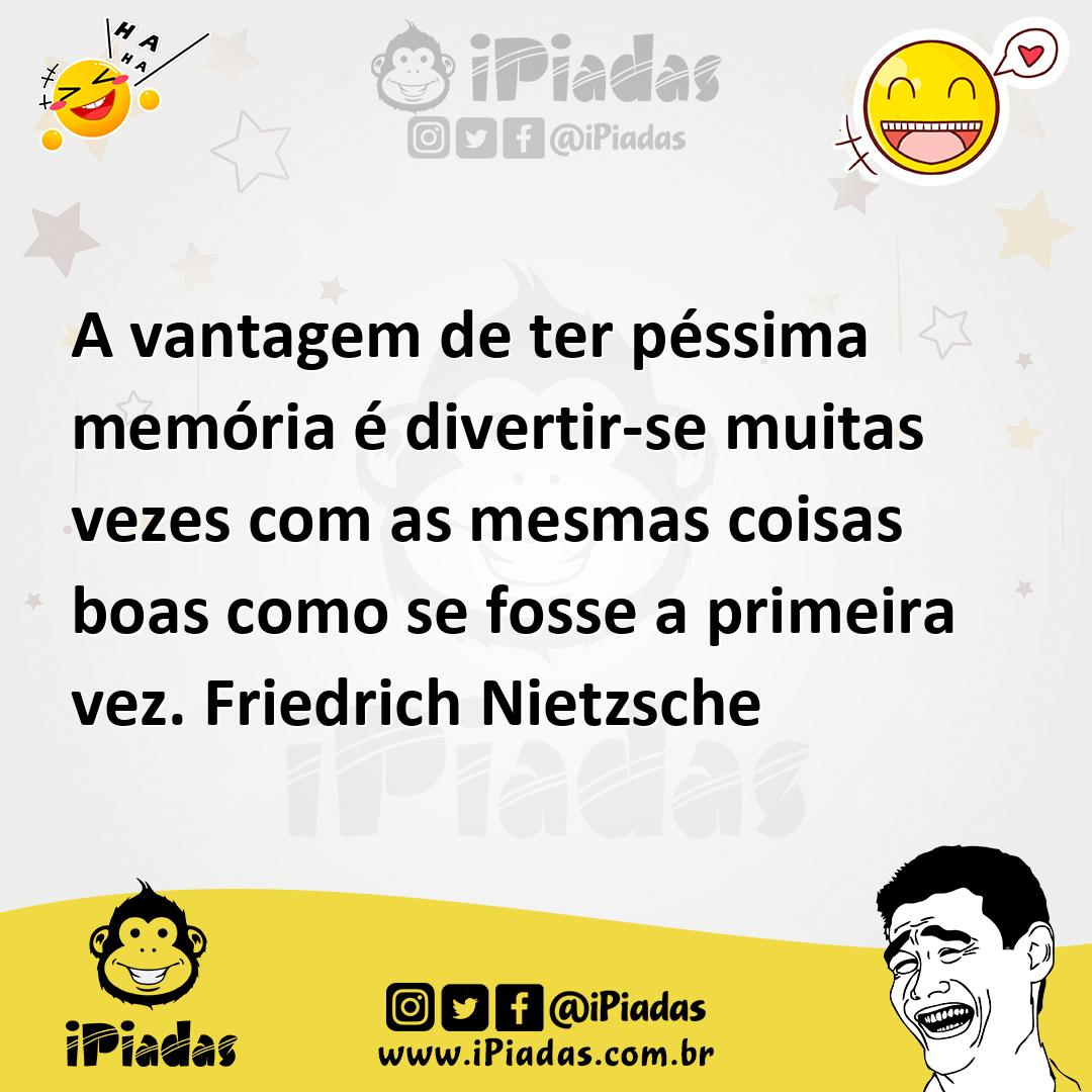 Ilustração de A vantagem de ter péssima memória é divertir-se muitas vezes com as me... no iPiadas