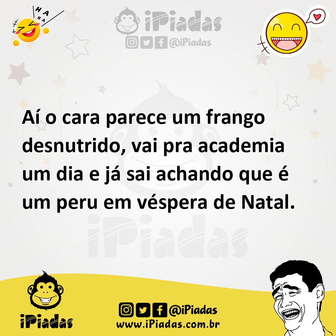 Ilustração de Aí o cara parece um frango desnutrido, vai pra academia um dia e já sa... no iPiadas