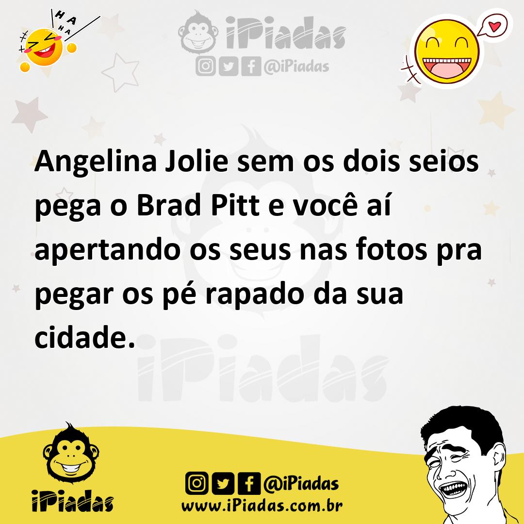 Ilustração de Angelina Jolie sem os dois seios pega o Brad Pitt e você aí apertando... no iPiadas