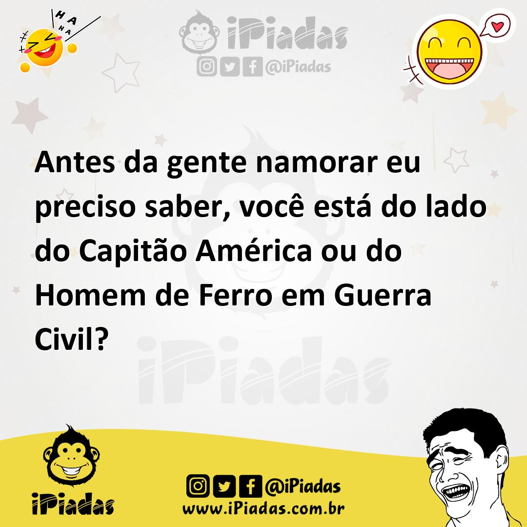 Ilustração de Antes da gente namorar eu preciso saber, você está do lado do Capitão... no iPiadas