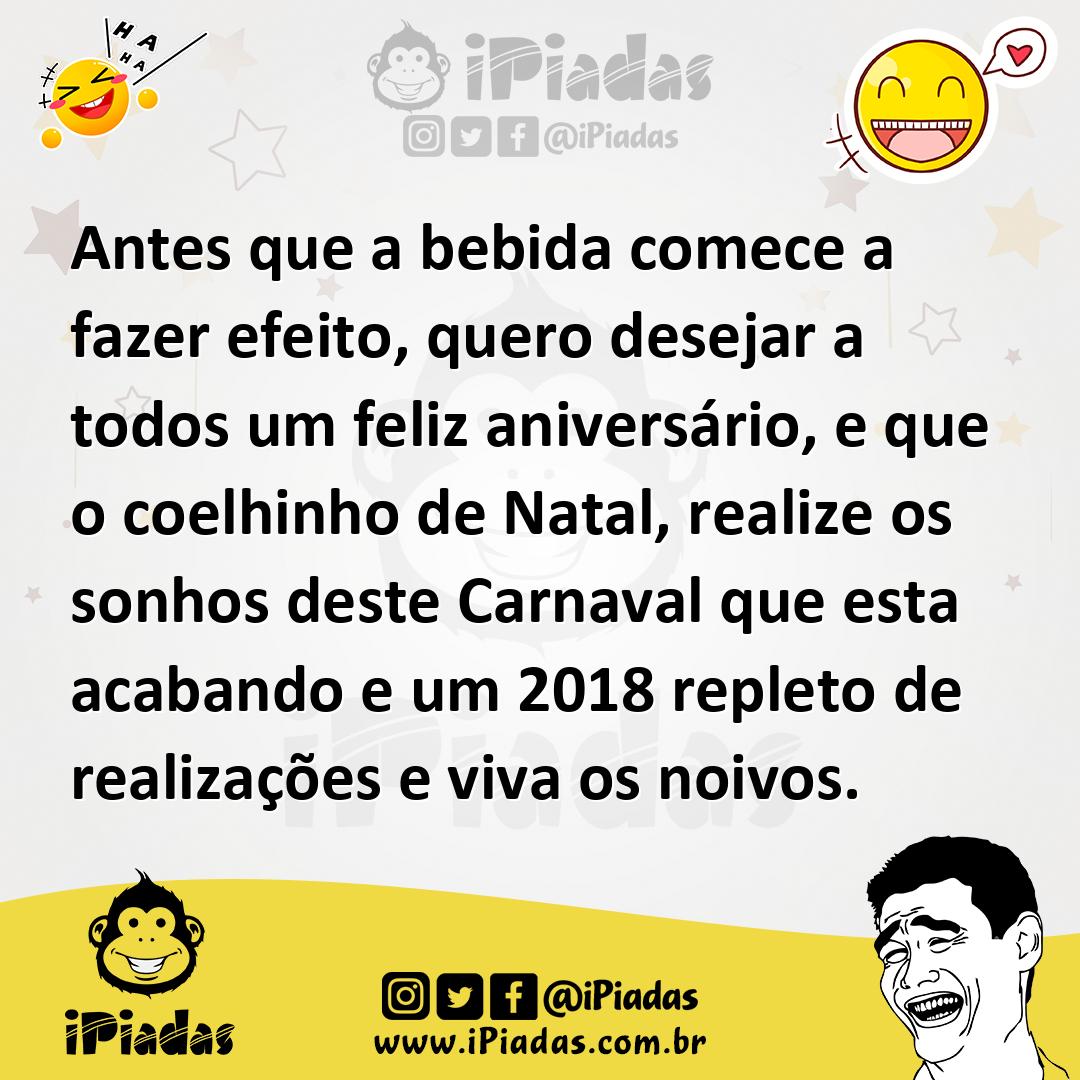 Ilustração de Antes que a bebida comece a fazer efeito, quero desejar a todos um fel... no iPiadas