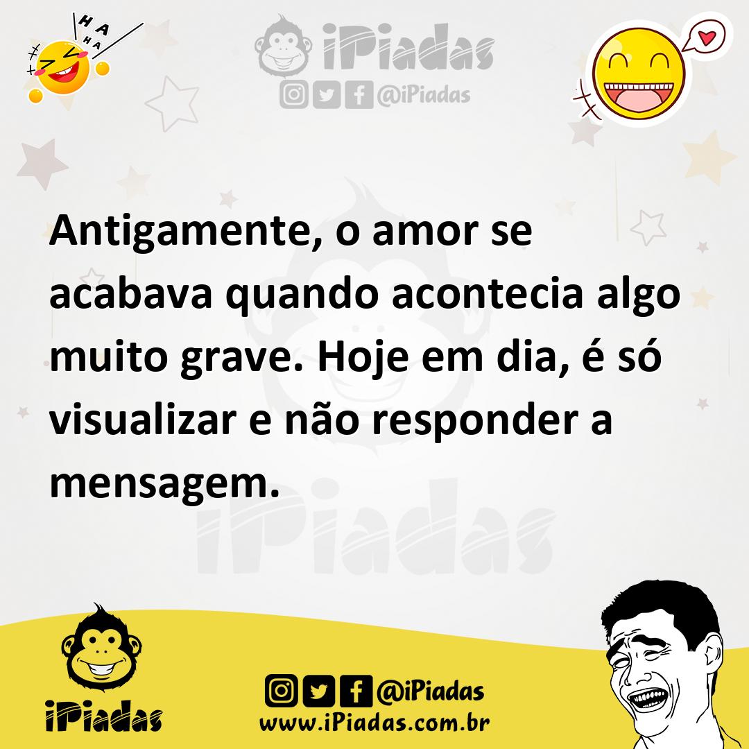 Ilustração de Antigamente, o amor se acabava quando acontecia algo muito grave. Hoje... no iPiadas