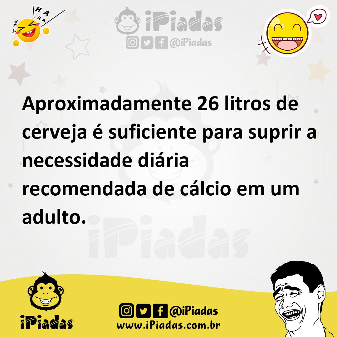 Ilustração de Aproximadamente 26 litros de cerveja é suficiente para suprir a necess... no iPiadas