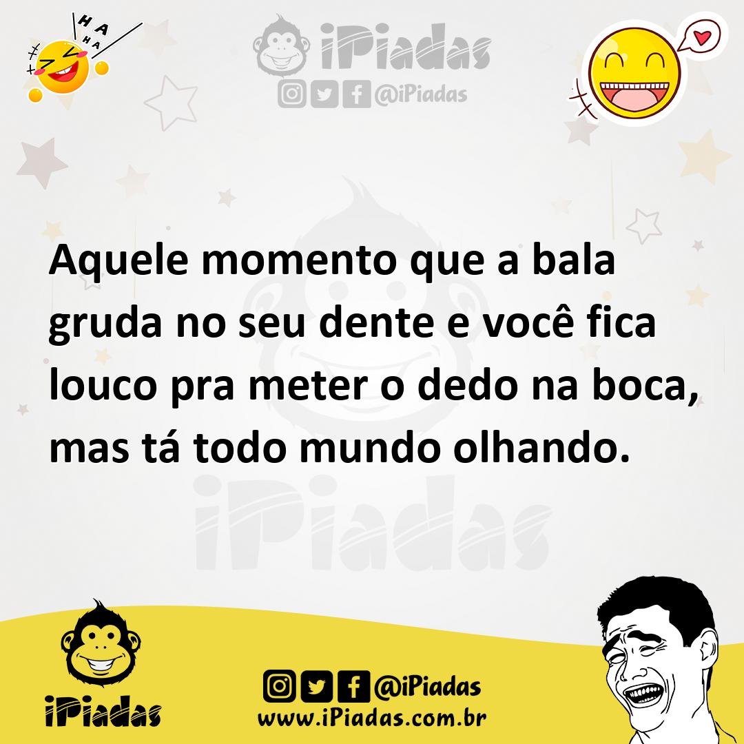 Ilustração de Aquele momento que a bala gruda no seu dente e você fica louco pra met... no iPiadas