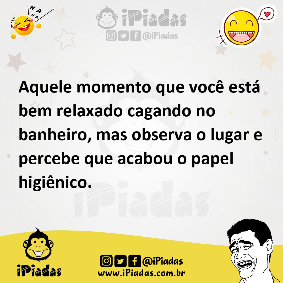 Ilustração de Aquele momento que você está bem relaxado cagando no banheiro, mas obs... no iPiadas